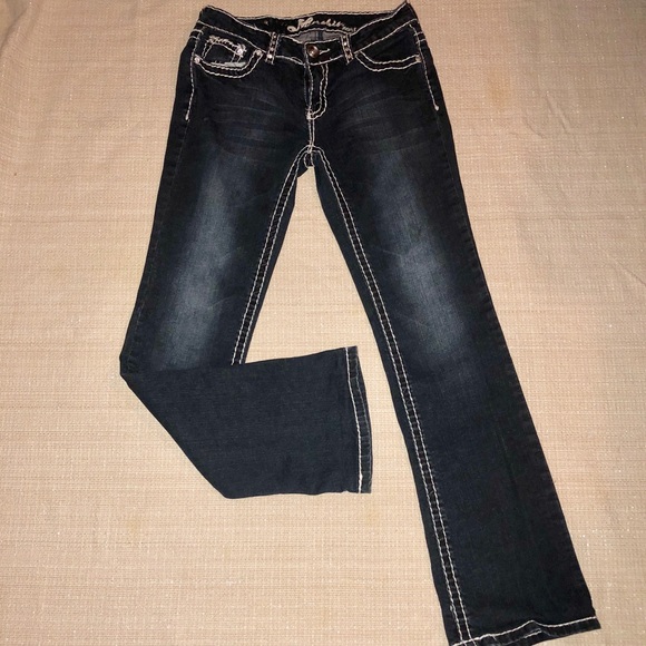 Miss Chic Jeans 7 straight flap-pocket bling - Picture 3 of 3